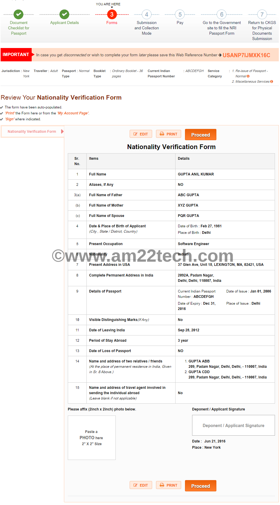 process verification passport of in post with Tech USA Indian passport Rene...