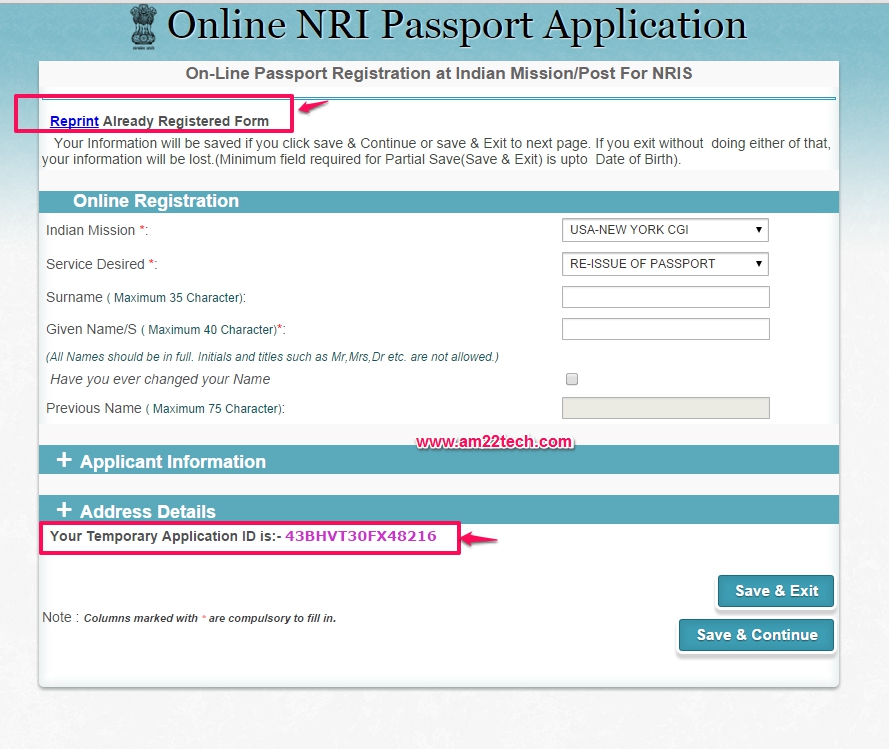 Renew Indian passport in USA with CKGS by post - AM22 Tech