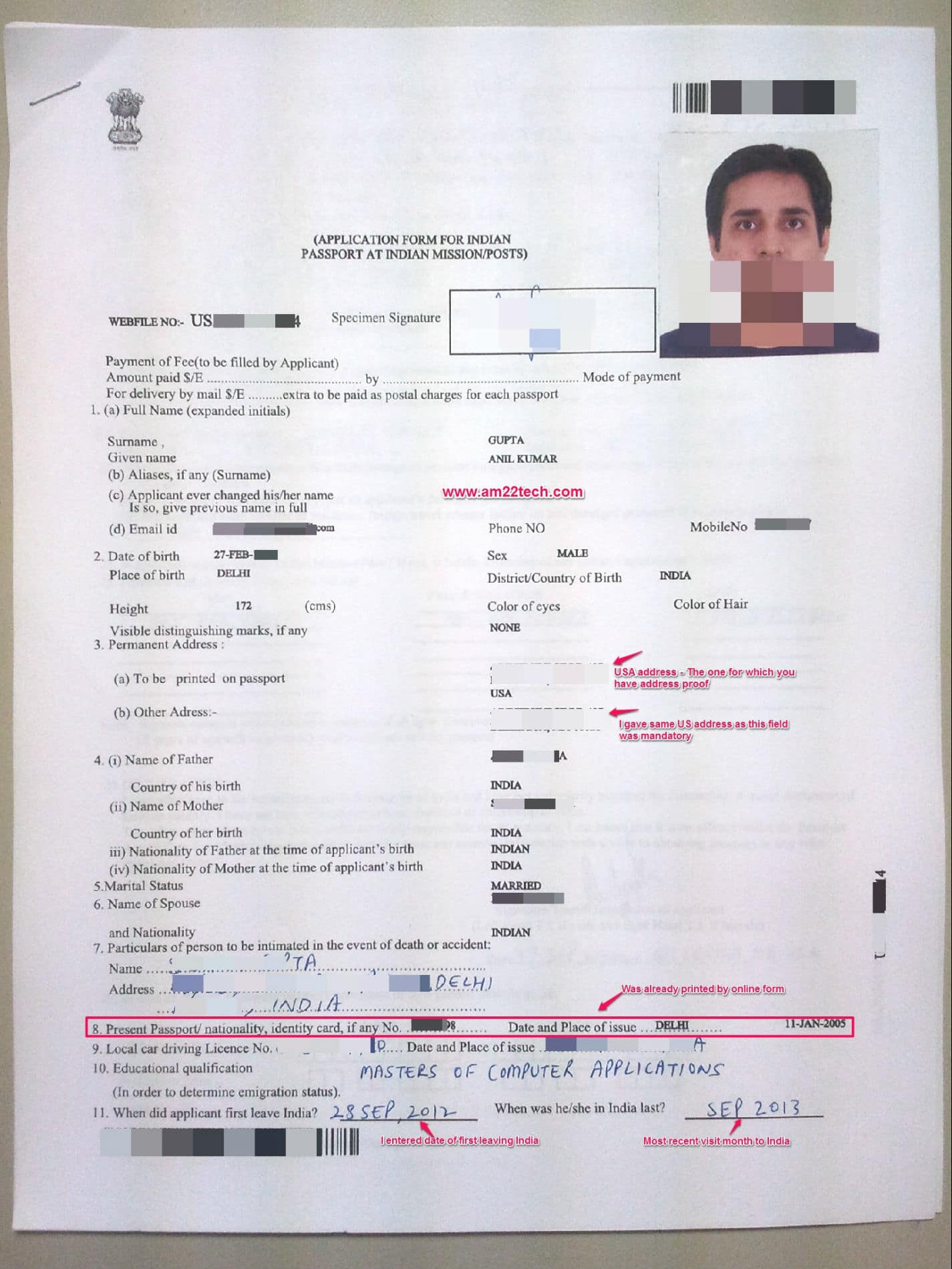 Renew Indian passport in USA after 10 years Cox Kings by ... from www.am22t...