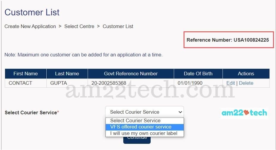 VFS courier service