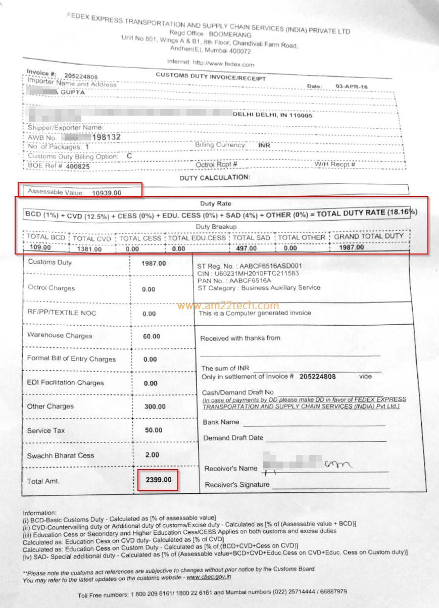 Custom Duty Gst Tax In India