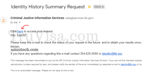 FBI clearance unique link