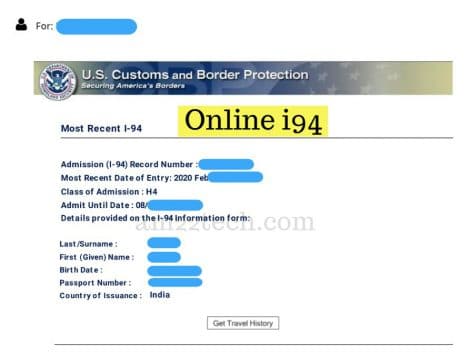Get i94 from CBP website