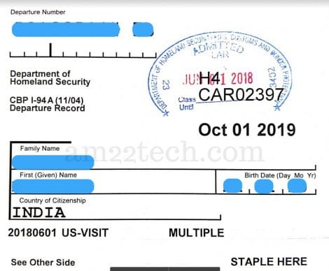 Paper i94 is issued at land border in USA