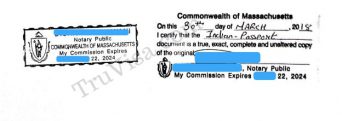 Sample notary stamp for ACS Australia documents