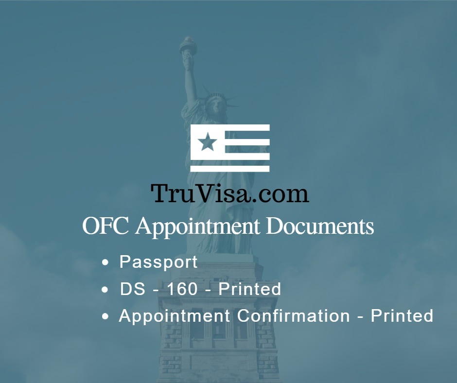 US Visa OFC Appointment Documents Process India