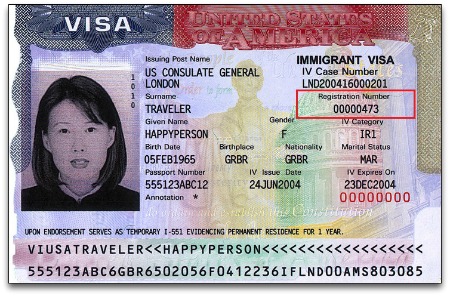 Find Alien number on immigrant visa