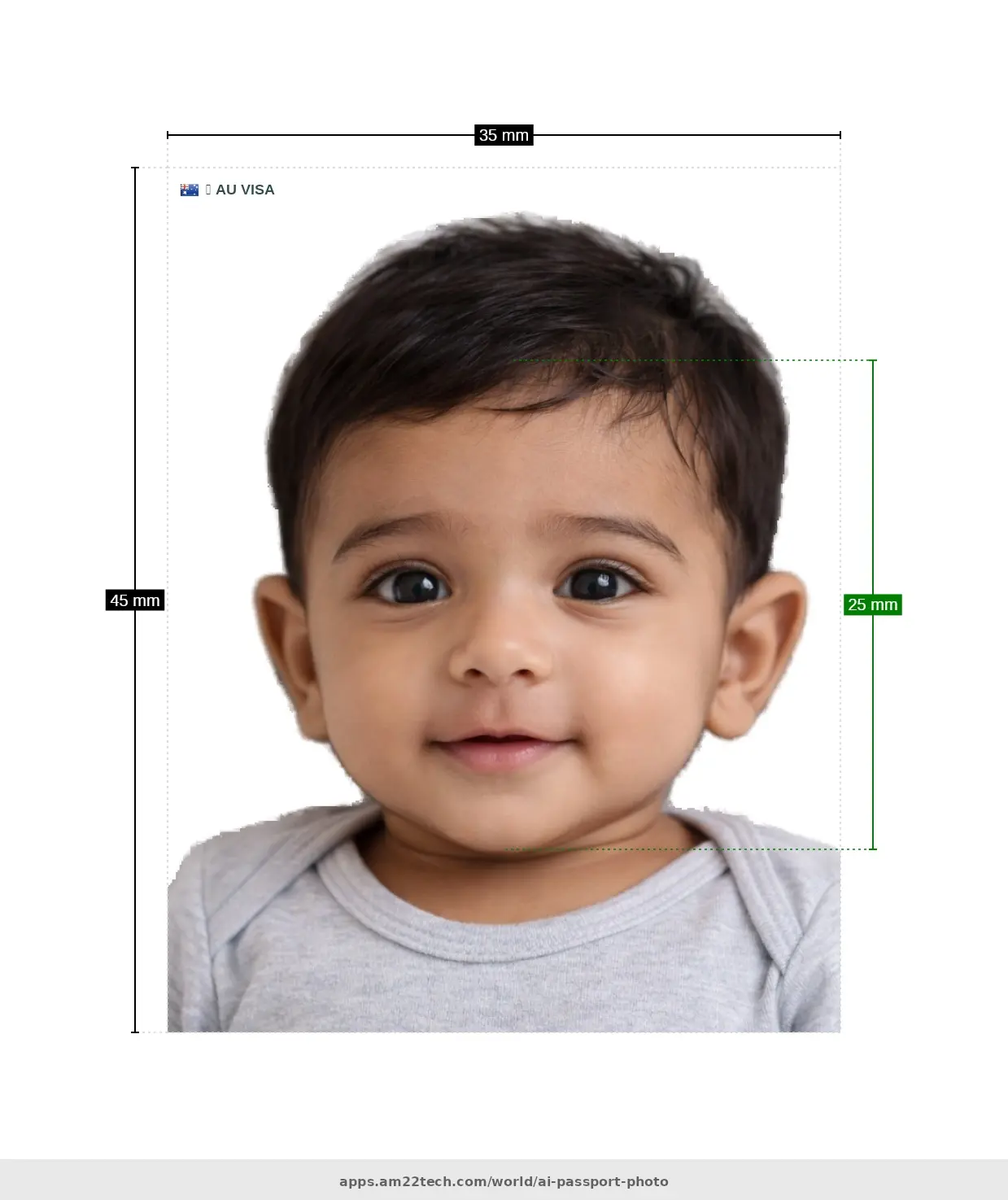 Australia PR, visa photo for Infant