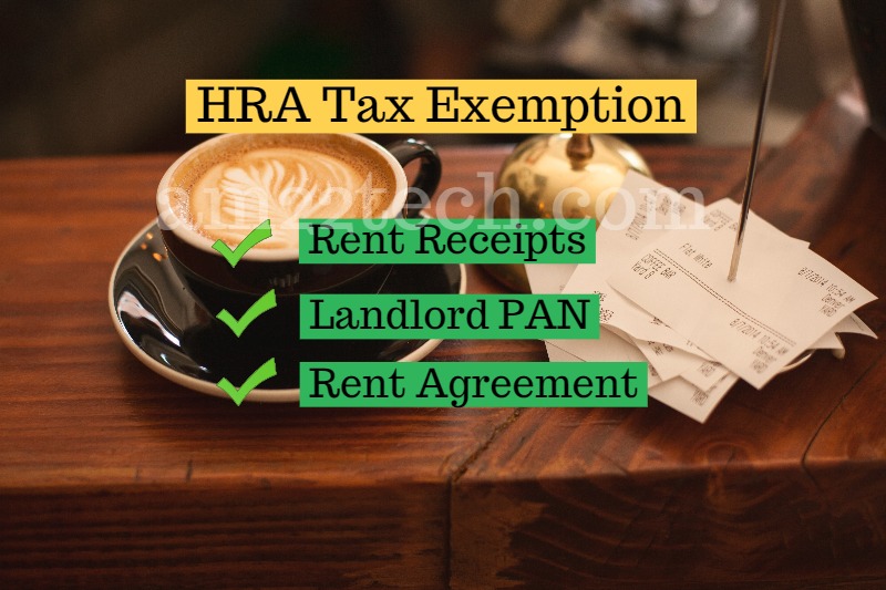 Rent receipts for HRA tax exemption India