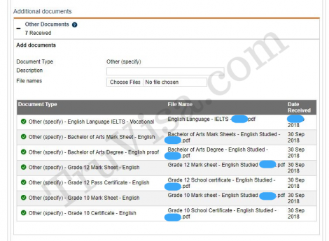 Evidence of dependent spouse English - Other documents section