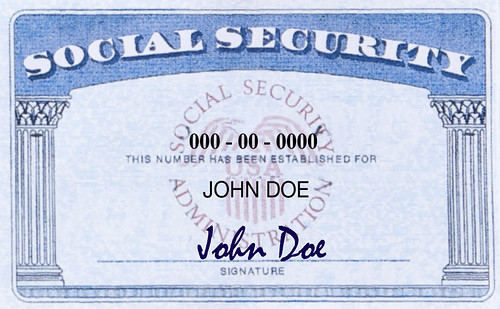 USA SSN card sample