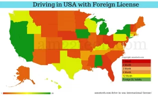 Driving is US with Foreign License - Each state has different number of days
