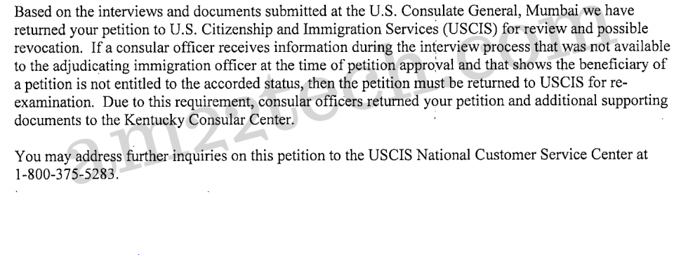 Form 221g for h1B revocation