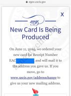 USCIS status new card is being produced for EAD after biometrics