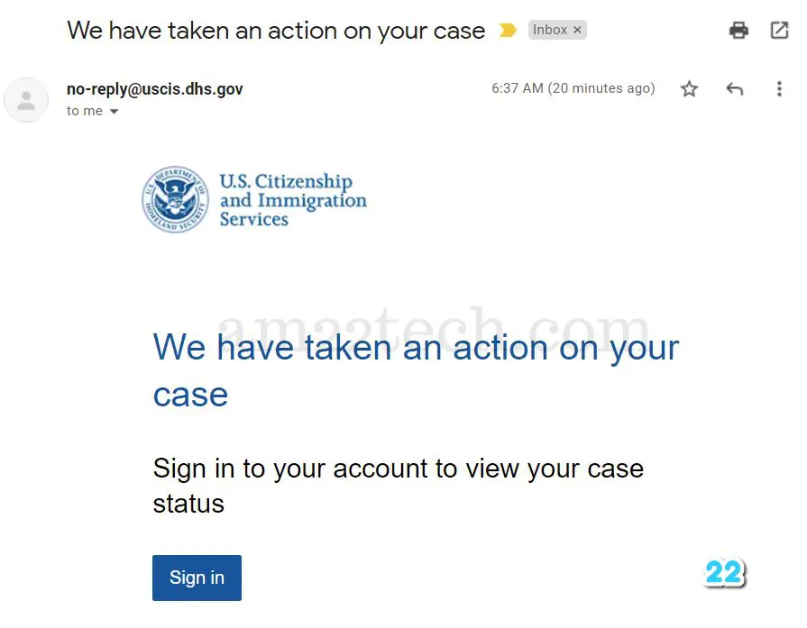 uscis email we have taken action on your case.jpg