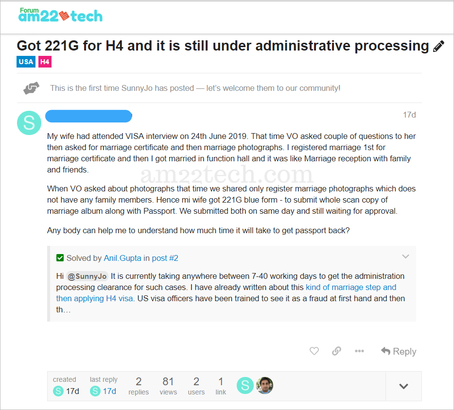 H4 blue form 221g for incomplete marriage