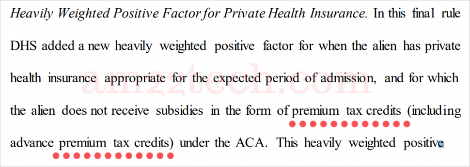 Obamacare subsidy or premium-tax-credits count as public charge