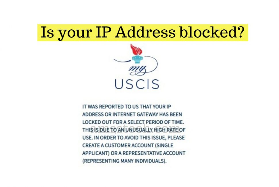 USCIS case status IP address blocked error