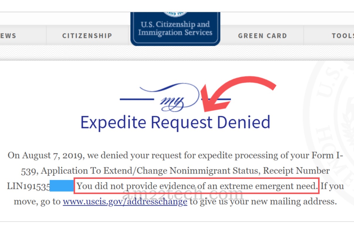 Uscis Denying Ead Expedite Request Did Not Provide Evidence Of Extreme Urgent Need