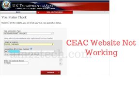 CEAC visa status check website down - not showing status