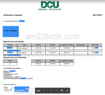 DCU bank verification letter for visa