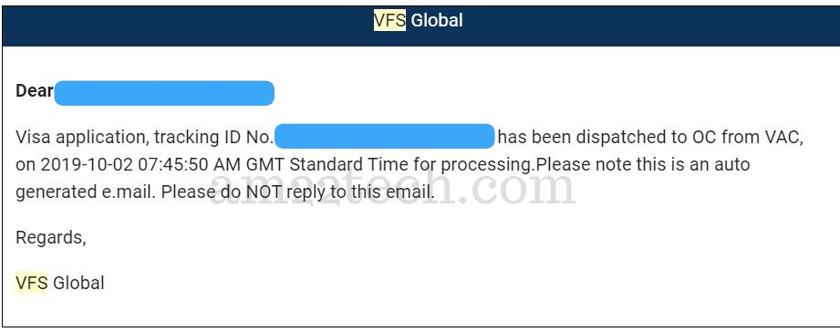Canada Visa VFS Global Email Update Messages Meaning Canada