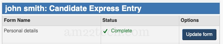 Document marked complete in Canada express entry