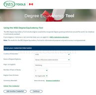 WES Degree Equivalency Tool