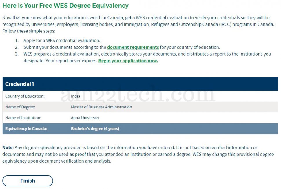 WES Indian MBA degree equal to 4 year Canada bachelor program