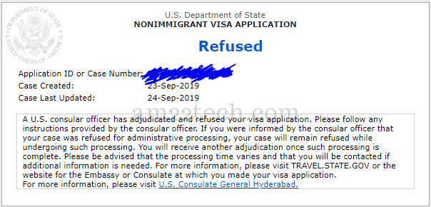 CEAC status changed to refused after admin processing