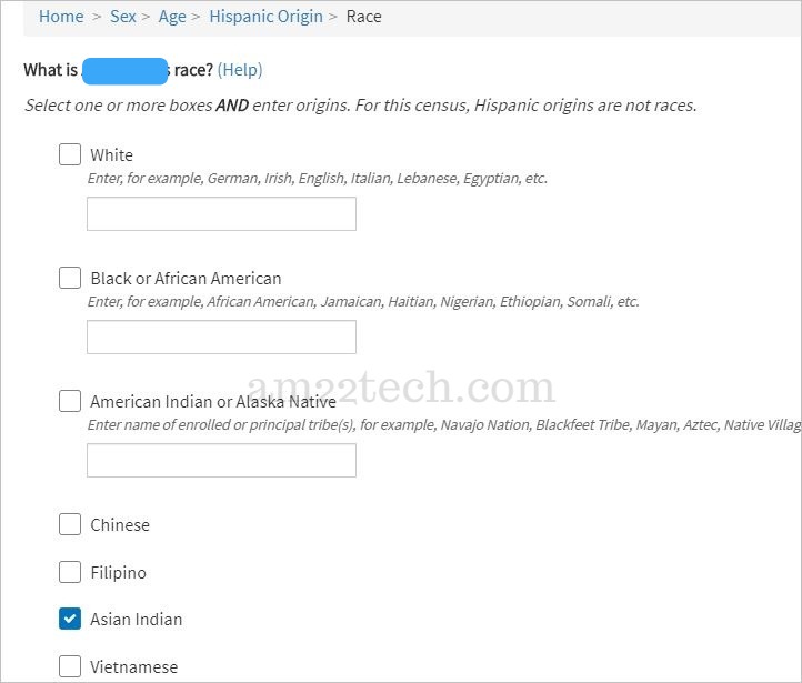 Census personal question about race