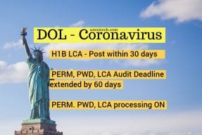 H1B LCA for work from home relaxed. PERM, PWD, LCA processing open and working