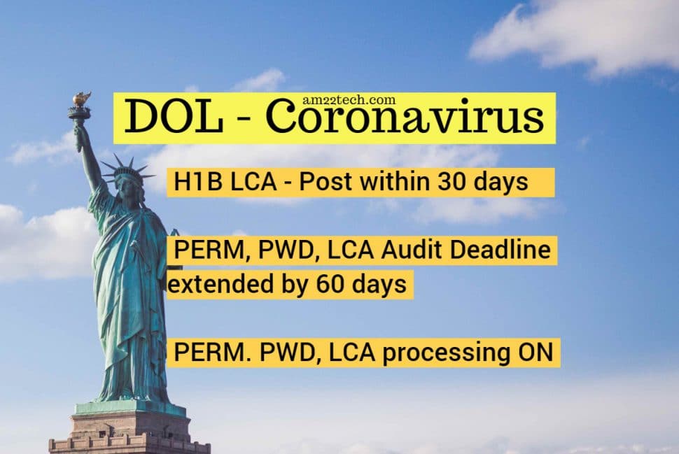 H1B LCA for work from home relaxed. PERM, PWD, LCA processing open and working