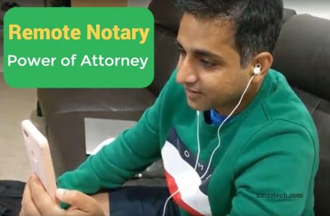 Remote notary web call for notarization of power of attorney