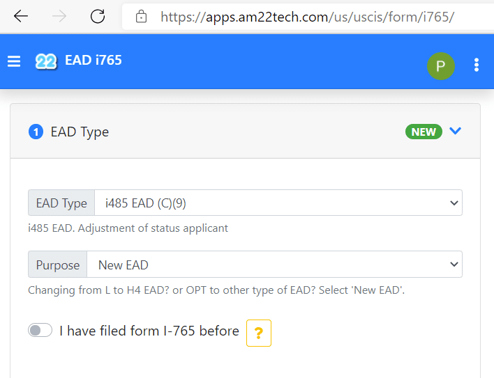 EAD 485 application by am22tech app