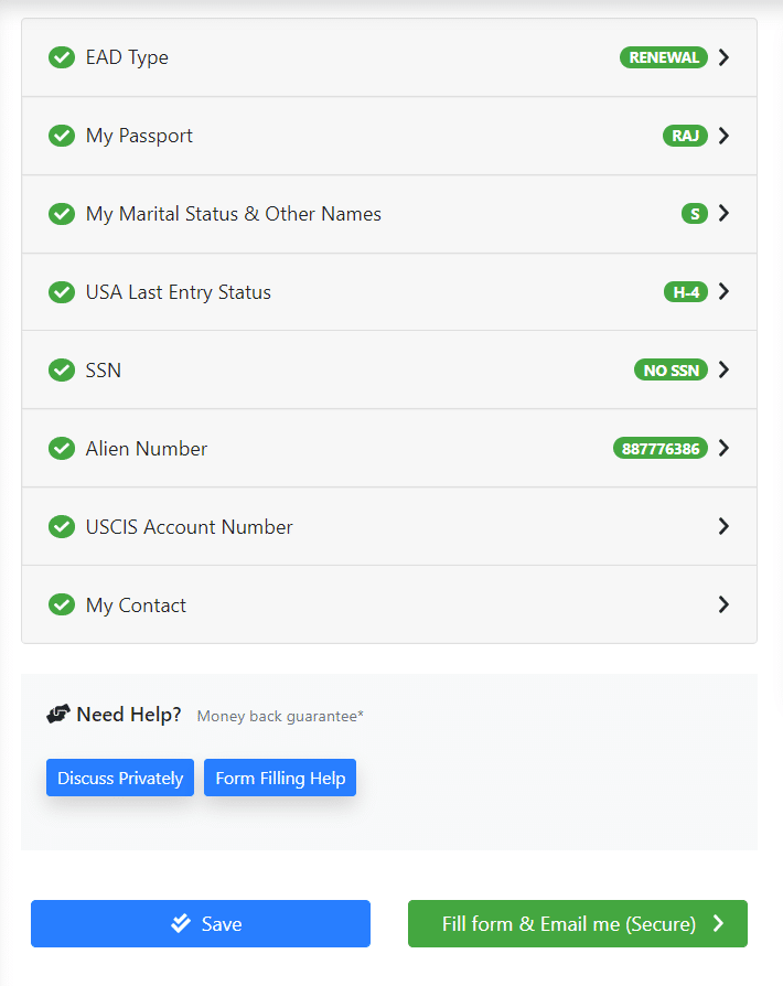 Generate EAD form