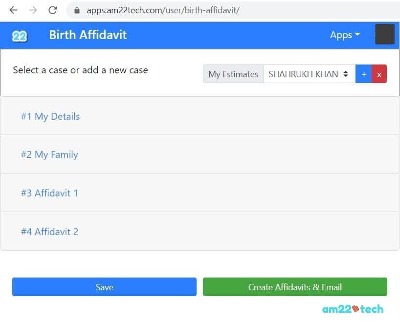 Birth certificate affidavit by am22tech