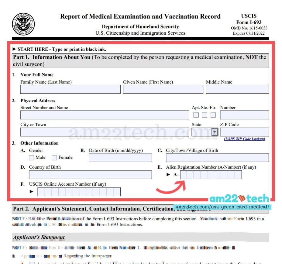 Sample i-693 medical form