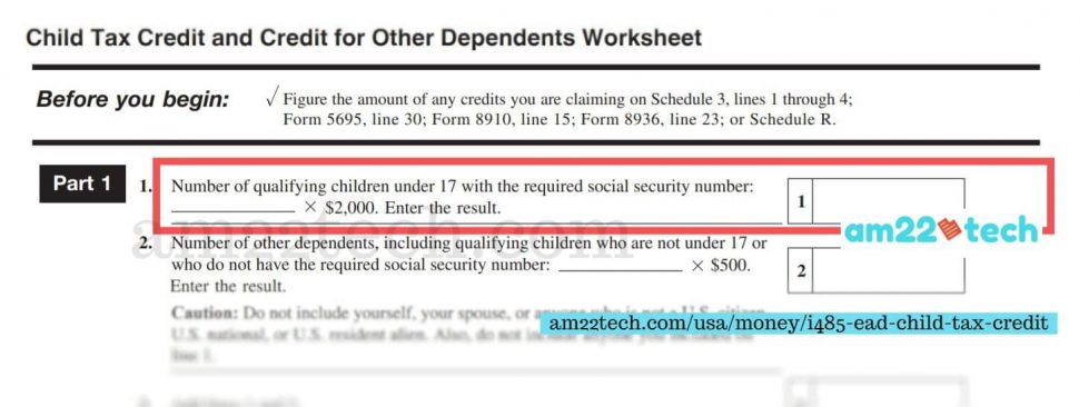 Child tax credit with i485 EAD and SSN