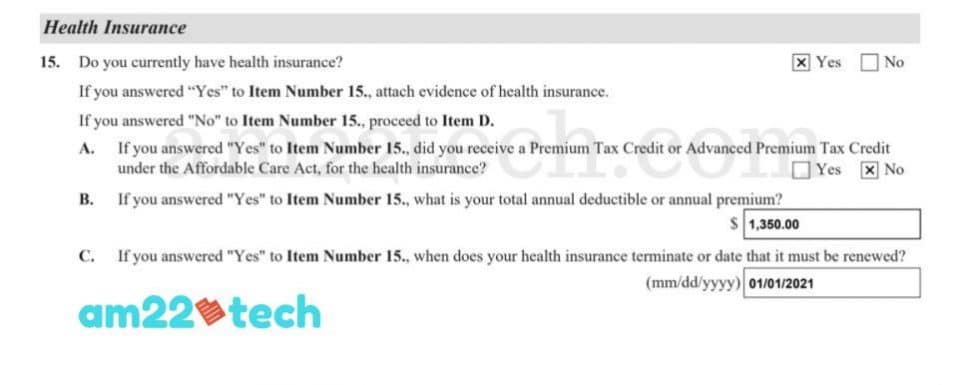 i-944 health insurance section