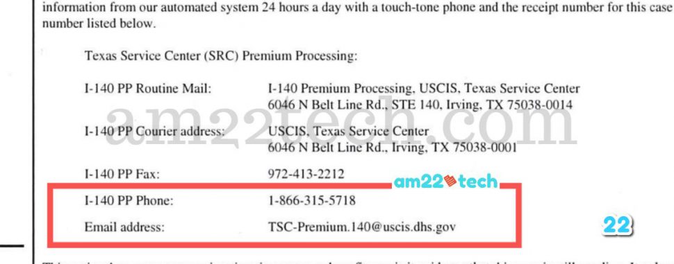Texas Service Center i140 premium processing service