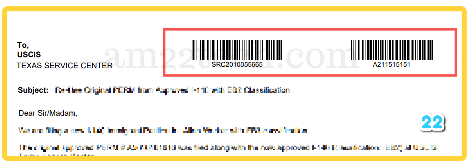 USCIS medical interfile letter with both receipt and A number barcode that attorneys recommend