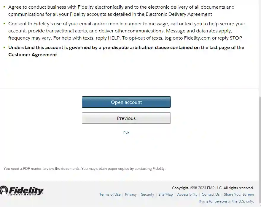 Fidelity traditional IRA account terms and conditions