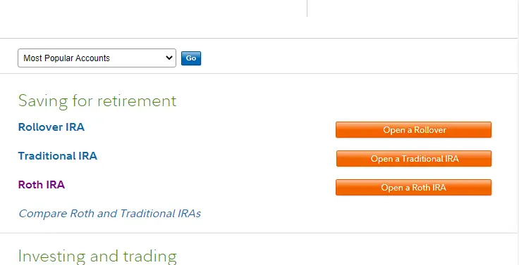 Fidelity- Open roth IRA account