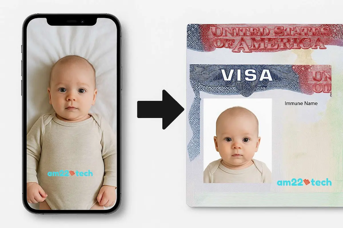 US visa photo for infant and children