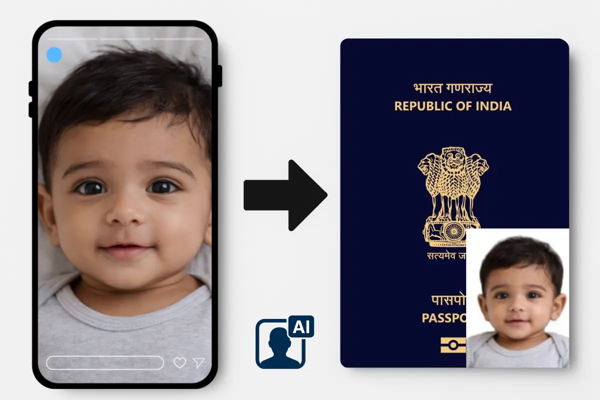 Indian infant passport photo