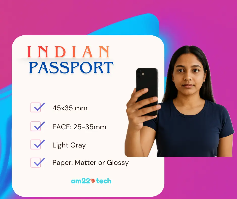 Indian passport photo requirements