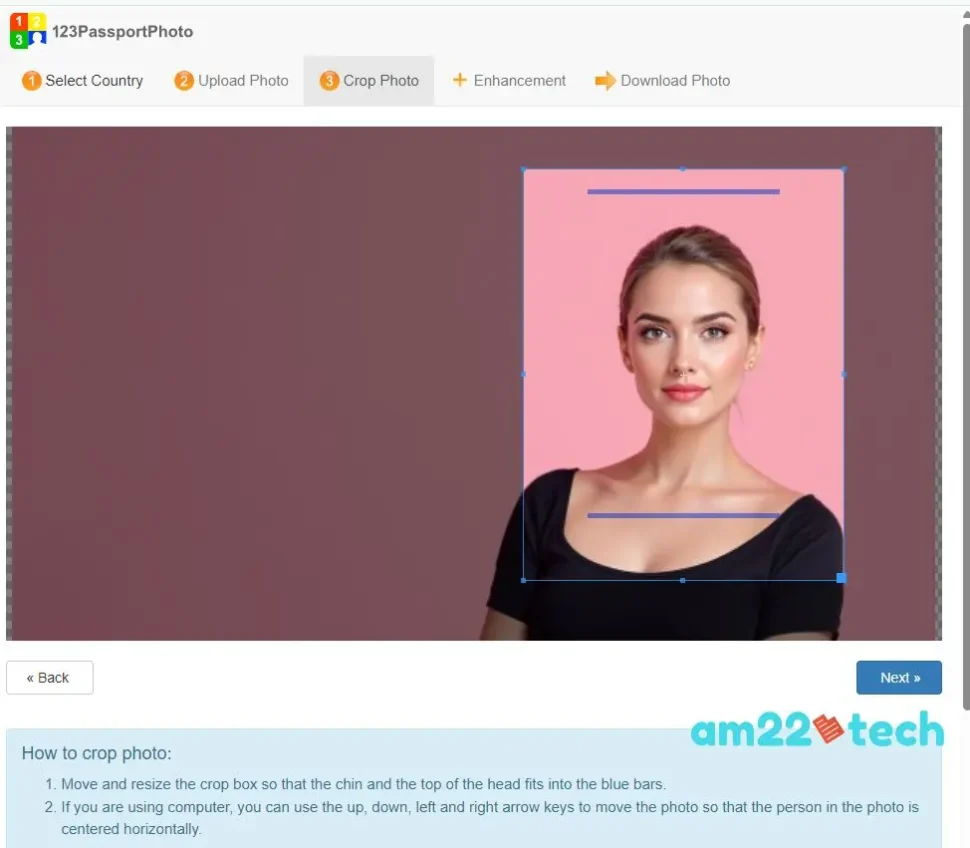 123passportphoto - manual cropping needed